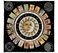Bemvp Mantel De Altar De Adivinación Twelve Constellations, Bloc De Cartas para Juegos De Mesa, Mantel De Runas, Tapete Metafísico para Cartas del Tarot Y Runas.