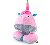 Ben Bat - Reposacabezas Coche Niño + Capucha - Almohada Cervical Amigos de Viaje - Motivo Unicorn - Niños 4 a 8 años - Medidas 40 x 30 x 8.5 cm - Diseño Ergonómico - Soporta Cabeza y Cuello
