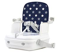 BEN-BAT | Trona Portátil para Bebé | Trona Booster Navy Stars | 37x10x30 cm | Almacenamiento muy Amplio | Armazón Fuerte y Seguro | Para Bebés entre 6 y 36 Meses | Tronas de Bebé