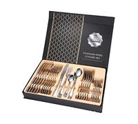 Ben & Bel - Cubertería de 24 piezas para 6 personas - Juego de vajilla de acero inoxidable con cuchillo, tenedor y cuchara con caja de regalo - Fácil de limpiar y apto para lavavajillas