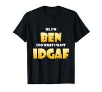 Ben Costume Idgaf Cute Personalized First Name Benjamin Bens Camiseta