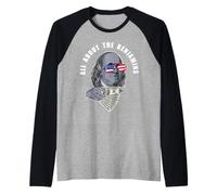 Ben Franklin Divertido Todo sobre los Benjamins Camiseta Manga Raglan