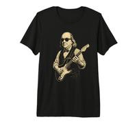 Ben Franklin Tocando la Guitarra Divertido 4 de Julio Retro Vintage Camiseta Premium