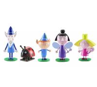 Ben & Holly Paquete de 5 Figuras coleccionables, el pequeño Reino, Elfo Viejo Sabio, Ciruela niñera, Juego imaginativo
