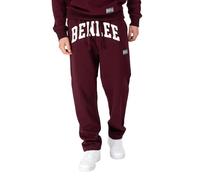 Ben Lee Pantalones de chándal para Hombre, Ajuste Regular, Color Oxblood/Blanco, L