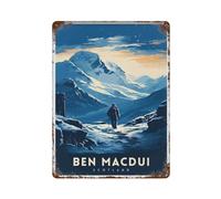 Ben Macdui Cairngorms National Park Scottish Highlands Summit Work Mountain Landscape Hiking Scotl_5_3 - Póster de metal para decoración de pared, arte moderno, decoración del hogar, bar, tienda