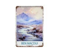 Ben Macdui Cairngorms National Park Scottish Highlands Summit Work Mountain Landscape Hiking Scotl Wall Decor Art Metal Tin Poster Modern Home Decor Art Home Bar Shop Decor Vintage Sign 30 x 20 cm