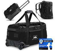 BEN NEVIS Original 60L 80L 100L Bolsa de viaje con ruedas - XL XXL plegable bolsa de viaje y deporte - Resistente al agua, resistente y ahorra espacio, Negro , 60 litros, Bolsa de