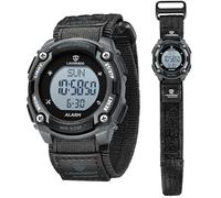 BEN NEVIS Reloj digital para hombre, cronómetro LED impermeable para deportes militares, 04-BK-Gris claro, Casual