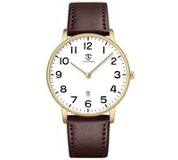 BEN NEVIS Reloj para hombre, minimalista, moderno, simple, reloj de pulsera analógico con fecha y correa de cuero, Reloj para hombre