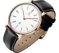 BEN NEVIS Reloj para hombre, minimalista, moderno, simple, reloj de pulsera analógico con fecha y correa de piel