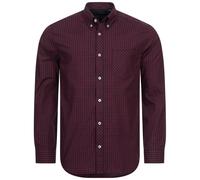 BEN SHERMAN Camisa Casual De Manga Larga Para Hombre Color Rojo Oscuro Nueva