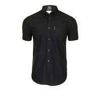 Ben Sherman Camisa informal con botones, Negro, XL