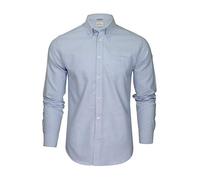 Ben Sherman Camisa Oxford de manga larga para hombre, Sky (Embroidered Pocket Logo), XL