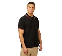 Ben Sherman Camiseta polo de piqué para hombre, 100 % algodón orgánico, ajuste regular, Negro., XXL