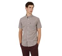 Ben Sherman Hombre SS Signature House Check Camisa Not Applicable, Rojo (Red 550), Large