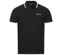 BEN SHERMAN Polo Casual De Hombre Tipped De Tiempo Libre Negro Nuevo