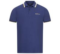 BEN SHERMAN Polo Casual Regular Para Hombre Azul Nuevo Tipped de Manga Corta