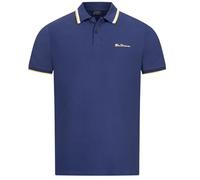 Ben Sherman Polo Talla M Hombre Azul con Detalles Dorados y Blancos