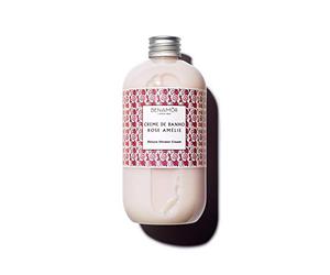 Benamôr Rose Amélie Crema de ducha con aceite de argán y aloe vera - Crema corporal hidratante y nutritiva - Delicado aroma a rosas - Sin parabenos, vegano - Botella de 500 ml