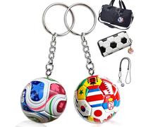 Benaton 2 Piezas Llavero Fútbol Accesorio de Fútbol de la Copa Mundial, Llavero para la Copa Mundial de Futbol 2026 Creativos para Fanáticos Souvenirs Para Fanáticos Coles Decorativos