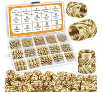 Benaton 300 Piezas insertos roscados latón, Inserto roscado M2/M2.5/M3/M4/M5/M6 y1/4-20 casquillos roscados de latón, Tuercas de Insertos Roscados de Latón para Impresas en 3D con Estuche de Plástico