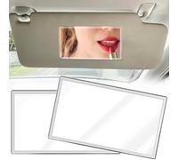 Benaton - Espejo de cortesía para parasoles de coche, espejo de maquillaje Hd inoxidable para interior de coche, autoadhesivo, espejo para parabrisas, acero inoxidable (11 x 6,5 cm)