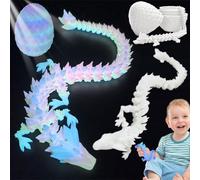 Benaton Huevo de dragón con dragón, juguete de dragón, dragón impreso en 3D, míticos huevos de dragón con dragón interior, dragón sorpresa móvil impreso en 3D para niños adultos