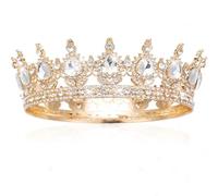 Benaton Tiaras Barrocas Vintage Diamantes de Imitación Brillantes, Tiara de Cristal Redonda Completa Para Niñas y Mujeres, Corona Barroca Para Disfraz de Reina, Fiesta de Graduación, Cumpleaños