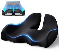 Benazcap Cojín de Asiento, Cojín de Coxis Ergonómico para Silla de Oficina y Automóvil, Alivia el Dolor Ciática, Lavable Cojin Coxis de Espuma Memoria, Soporte Lumbar para Largos Periodos Sentado