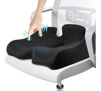 Benazcap Cojín de Asiento de Espuma viscoelástica, Reduce la ciática, Alivia el Dolor de Espalda, Adecuado para Coche, Silla de Ruedas, Silla de Oficina y Silla de Juego, Negro