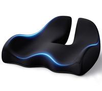 Benazcap Cojín de asiento para aliviar el dolor, funda ergonómica en forma de U para silla de escritorio, asiento de coche, silla de juegos, silla de ruedas, color negro