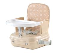 BenBat Feed & Go - Asiento elevador con bandeja extraíble y almacenamiento automático, ligero y cómodo para cenar fuera sobre la marcha. Completo con asa de transporte, color beige