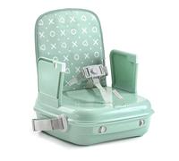 BenBat Feed & Go - Asiento elevador con bandeja extraíble y almacenamiento automático, ligero y cómodo para cenar fuera de casa. Completo con asa de transporte, color verde