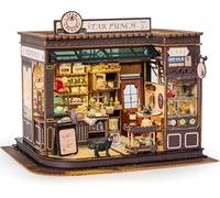 BenBen Kit de Casa de Muñecas DIY, Casa de Bar en Miniatura para Adultos, Kit de Modelismo con Estantería, Regalo para Mujeres y Hombres