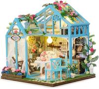 BenBen Kit de Casa de Muñecas DIY con Luz, Kit de Casa en Miniatura para Adultos, Kit de Modelismo DIY, Casa de Flores, Regalo para Mujeres y Hombres