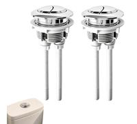 BENBIYO 2 Botones de Cisterna - Doble Descarga Universal 38 mm | Plástico con acabado cromado;Resorte de acero inoxidable;Diámetro 38 mm universal;Doble descarga ahorradora de agua