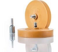 BenBow Borrador De Láminas 2 Piezas - Quitapegatinas para Quitar Láminas, Viñetas, Residuos De Adhesivo - Diámetro 90 Mm, Incluye Adaptador (2 Gomas De Borrar + Adaptador, Juego De 3 Piezas)