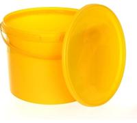 BenBow Cubo con Tapa 10l Amarillo 1x 10 litros - Apto para Alimentos, Resistente, hermético, a Prueba de Fugas, sin olores - contenedor de plástico para Almacenamiento, con asa - vacío