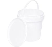 BenBow Cubo con Tapa 10l Blanco 1x 10 litros - Seguro para los Alimentos, Estable, hermético, a Prueba de Fugas, Inodoro - contenedor de Almacenamiento de plástico, con asa - vacío