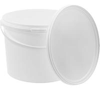 BenBow Cubo con Tapa 10l Blanco 1x 10 litros - Seguro para los Alimentos, Estable, hermético, a Prueba de Fugas, Inodoro - contenedor de Almacenamiento de plástico, con asa - vacío