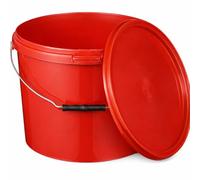 BenBow Cubo con Tapa 10l Rojo 1x 10 litros - Apto para Alimentos, Resistente, hermético, a Prueba de Fugas, sin olores - contenedor de plástico para Almacenamiento, con asa - vacío