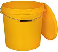 BenBow Cubo con Tapa 20l Amarillo 1x 20 litros - Seguro para los Alimentos, Estable, hermético, a Prueba de Fugas - contenedor de Almacenamiento de plástico, con asa de Metal - vacío