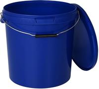 BenBow Cubo con Tapa 20l Azul 1x 20 litros - Seguro para los Alimentos, Estable, hermético, a Prueba de Fugas - contenedor de Almacenamiento de plástico, con asa de Metal - vacío