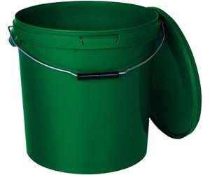 BenBow Cubo con Tapa 20l Verde 10x 20 litros - Seguro para los Alimentos, Estable, hermético, a Prueba de Fugas - contenedor de Almacenamiento de plástico, con asa de Metal - vacío
