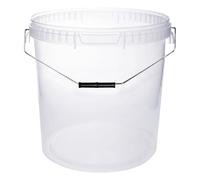 BenBow Cubo con Tapa 30l Transparente 100x30 litros Seguro para Alimentos, Estable, hermético, a Prueba de Fugas, Inodoro - contenedor de Almacenamiento de plástico, con Asas - vacío