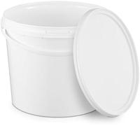 BenBow Cubo con Tapa 5l Blanco 1x 5 litros - Seguro para los Alimentos, Estable, hermético, a Prueba de Fugas, Inodoro - Cubo de plástico con asa - vacío