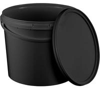 BenBow Cubo con Tapa 5l Negro 1x 5 litros - Apto para Alimentos, Resistente, hermético, a Prueba de Fugas, sin olores - contenedor de plástico para Almacenamiento, con asa - vacío