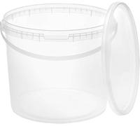 BenBow Cubo con Tapa 5l Transparente 1x 5 litros - Seguro para los Alimentos, Estable, hermético, contenedor de Almacenamiento de plástico, con asa - vacío
