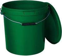 BenBow Cubo con Tapa de 30 l, Verde, 1 x 30 litros - Apto para Alimentos Estable hermético antigoteo Inodoro Recipiente de Almacenamiento de plástico con Mango de Metal vacío - para Uso doméstico